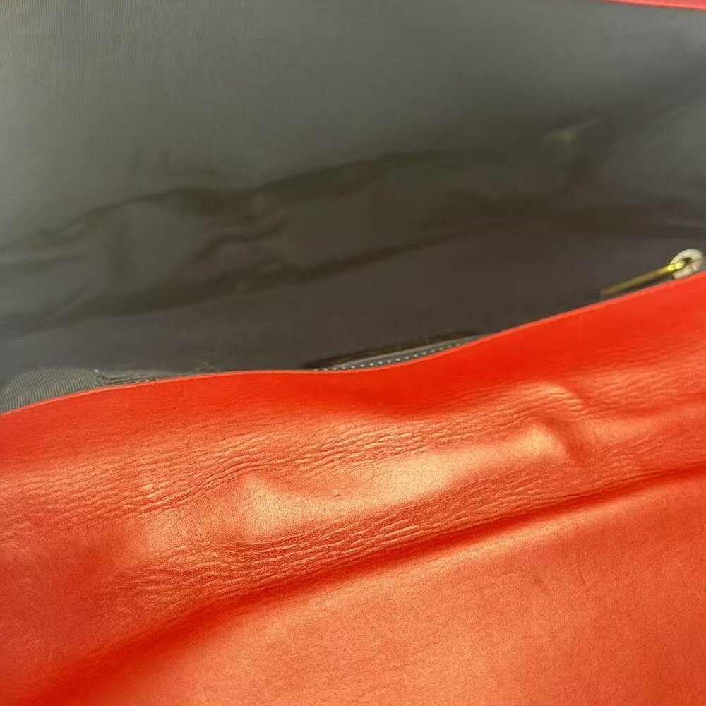 Chanel Red Leather Large Boy Bag Shoulder Bag Crossbody - Picture 9 of 9